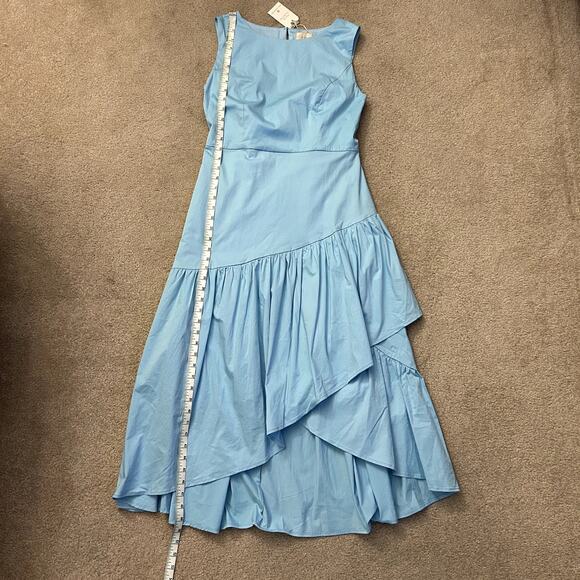 Linen Vibes Cinderella Blue Cotton Ruffle French Vintage Cotton Dress Size M - Picture 12 of 15